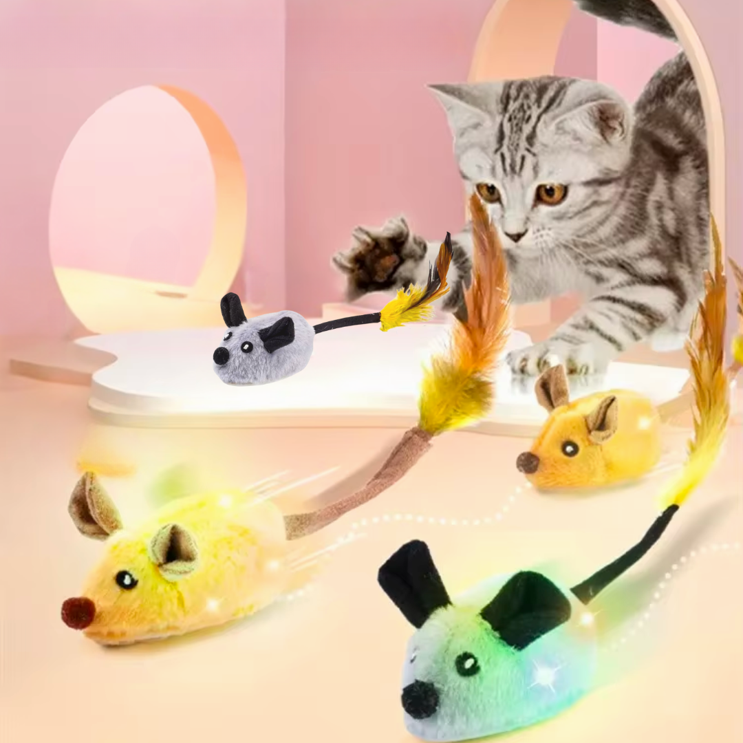 Turbo Muis met Licht & Geluid - intelligent Zelfspelend kattenspeeltje