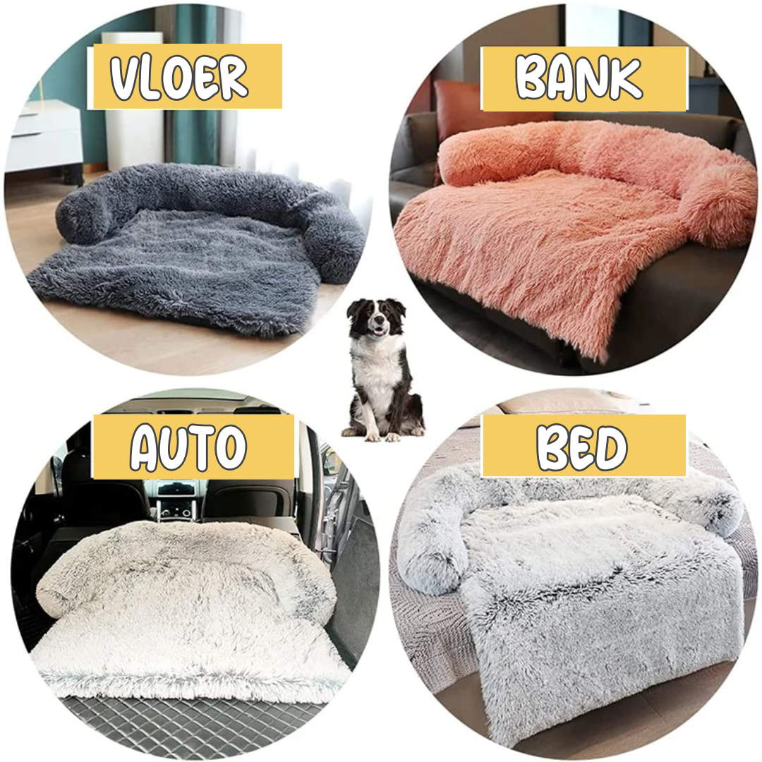 Bankbeschermer Fluffy hondenmand met Afneembare Wasbare Hoes