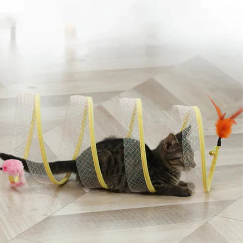 1+1 Gratis Open Tunnel kattenspeeltjes