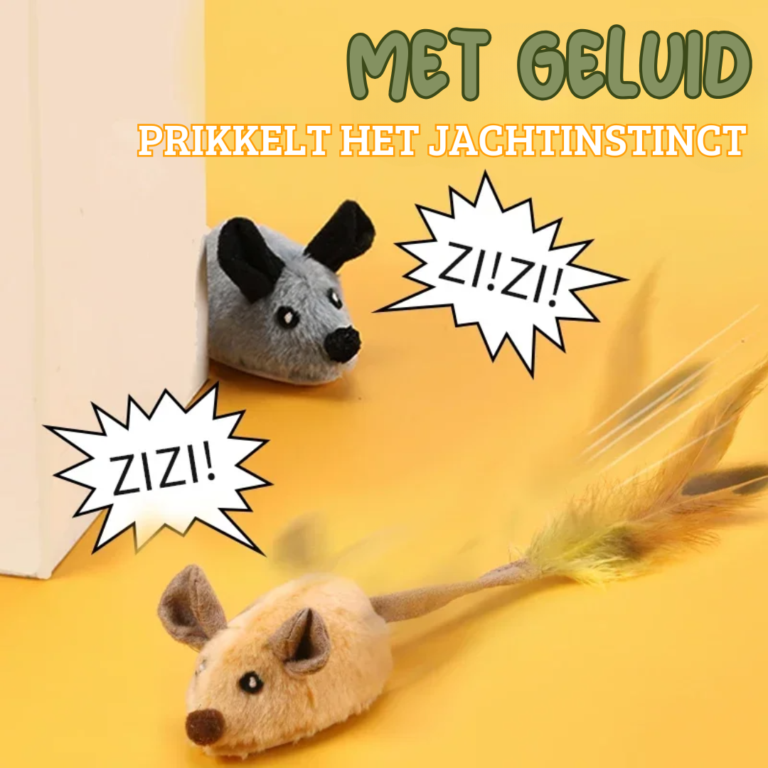 Turbo Muis met Licht & Geluid - intelligent Zelfspelend kattenspeeltje